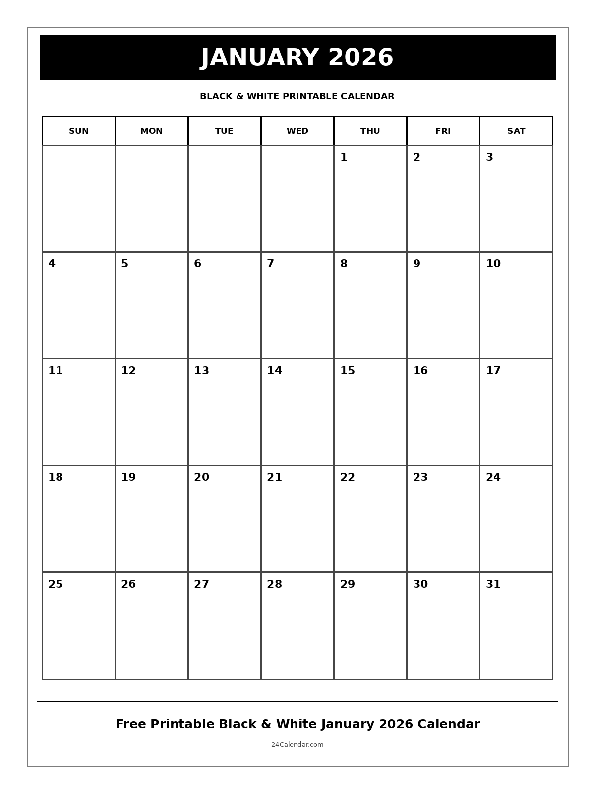 2026 Calendar